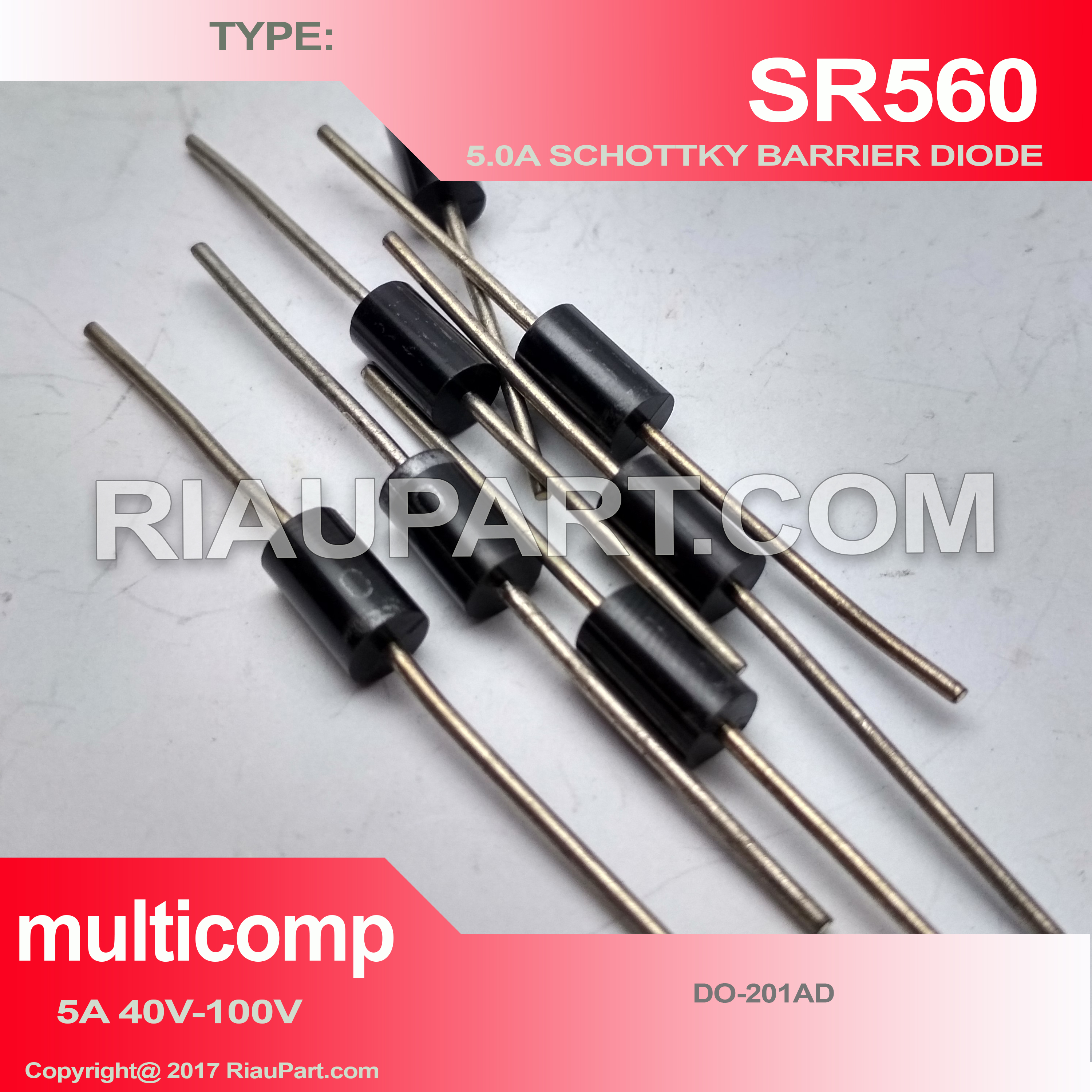 DIODA SR560 DIODE SCHOTTKY BARRIER 60V 5A