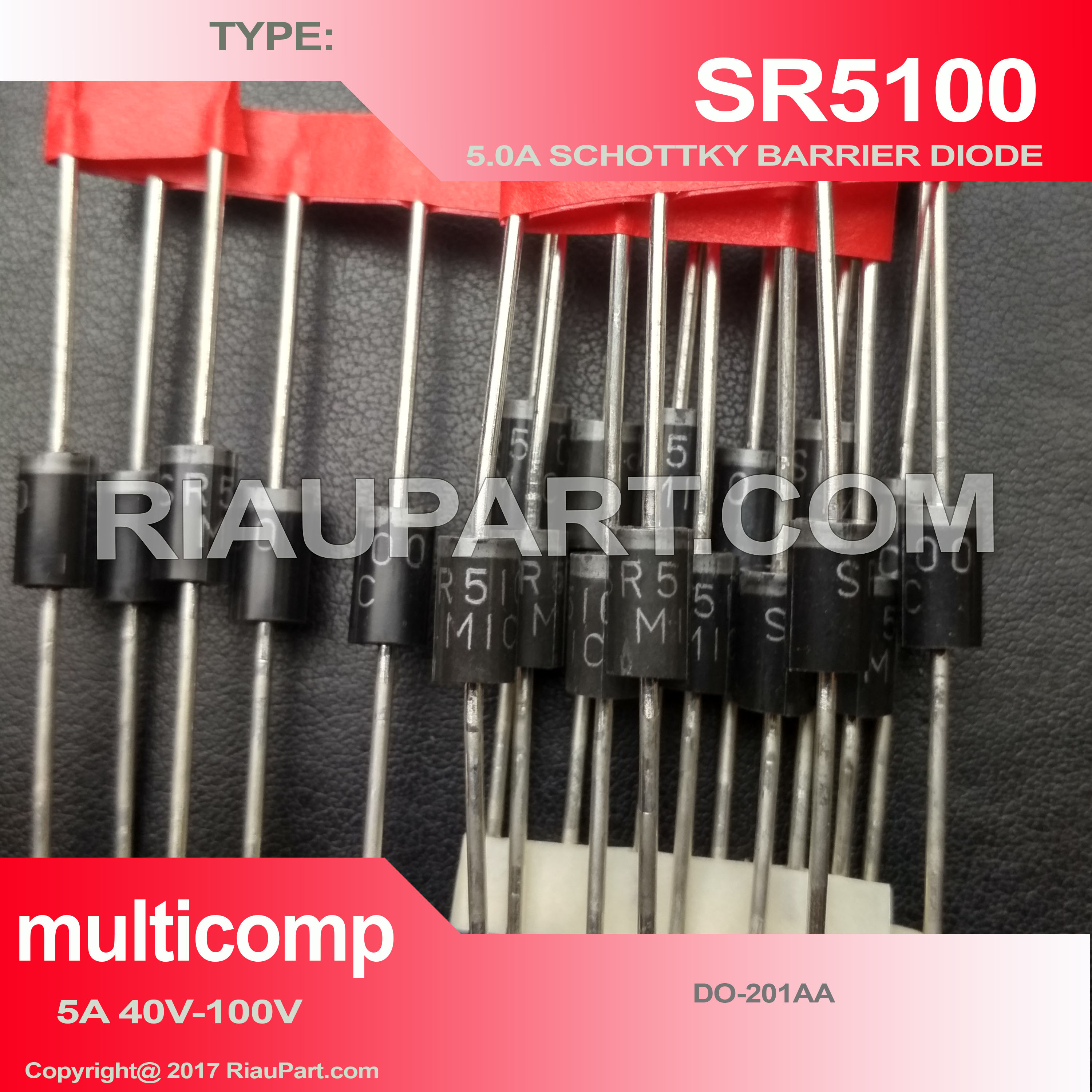 DIODA SR510 SR5100 DIODE SCHOTTKY BARRIER 100V 5A