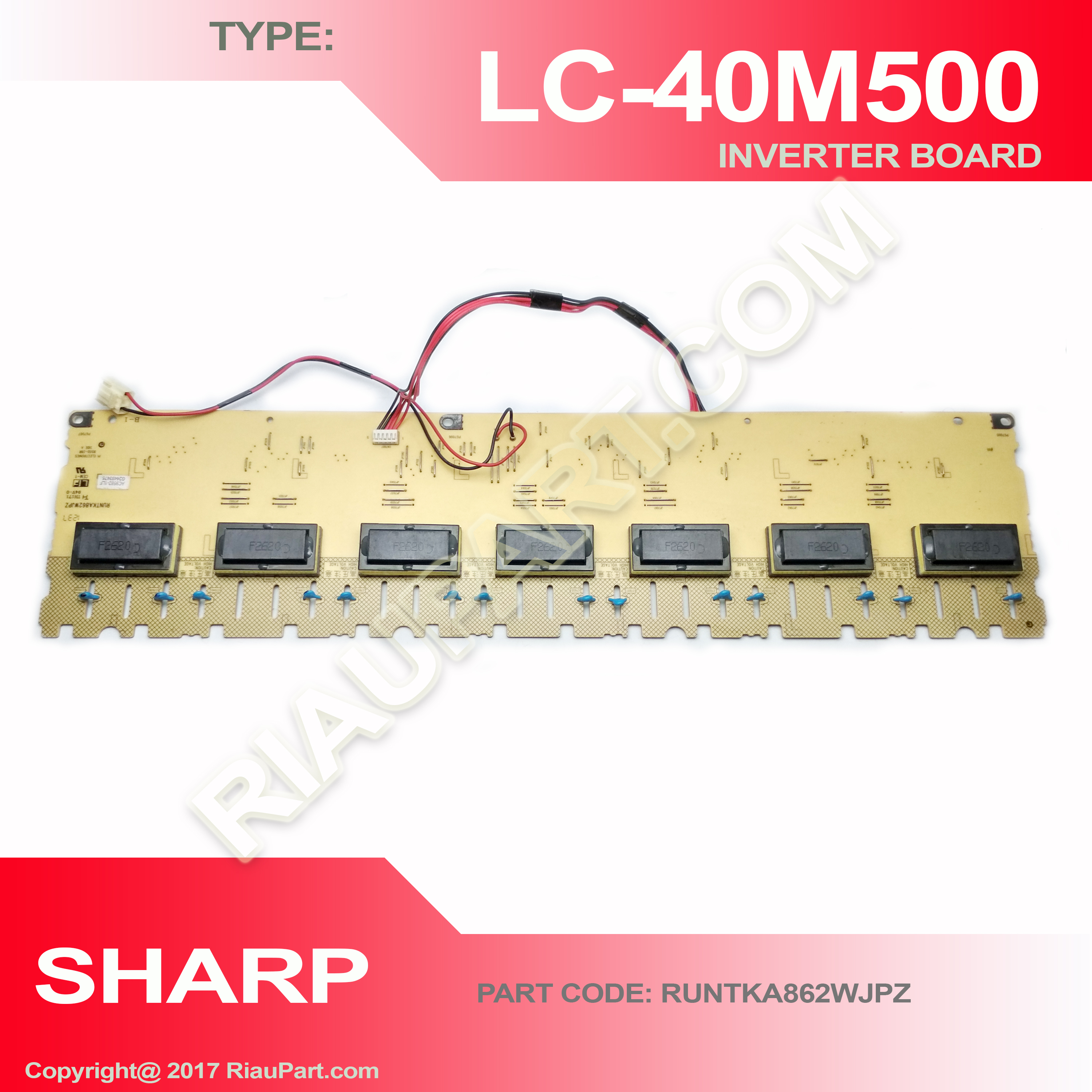 SHARP LC-40M500M MODULE INVERTER LIGHT PART CODE RUNTKA862WJPZ