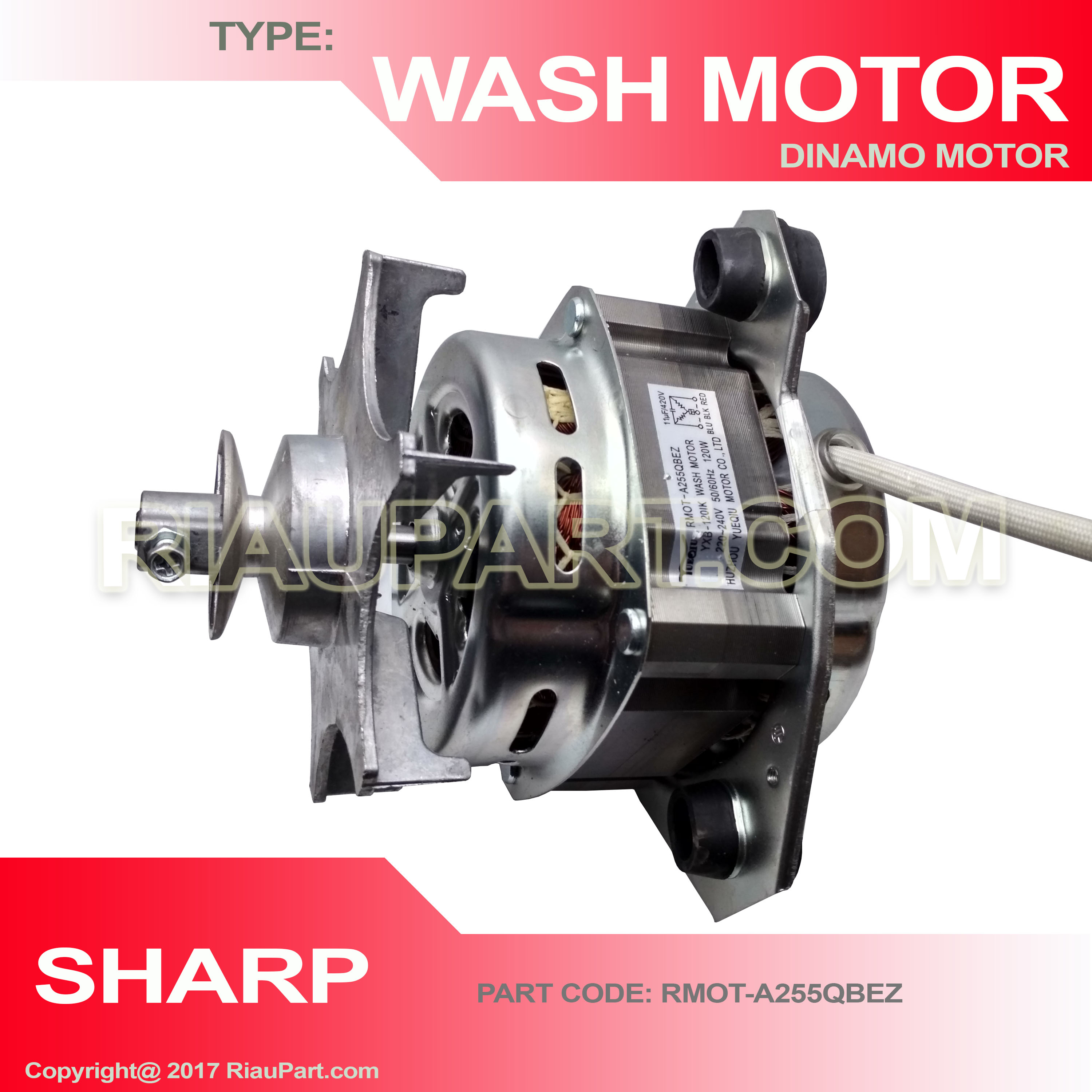 ORIGINAL SHARP MESIN CUCI DUA TABUNG MOTOR WASH DINAMO PENCUCI