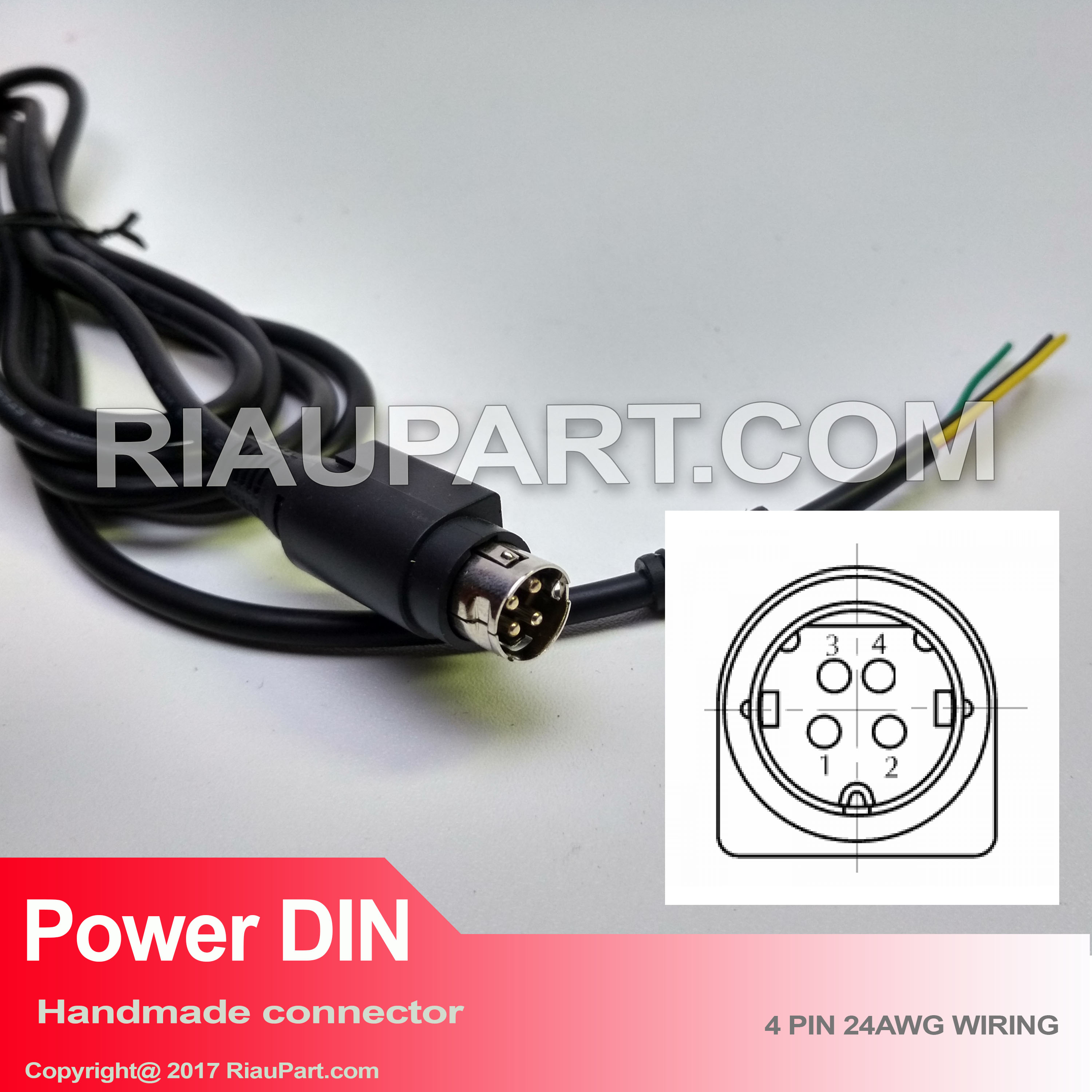 KABEL BUNTUNG POWER DIN 4 PIN AWG24 TINGGAL PASANG COLOKAN